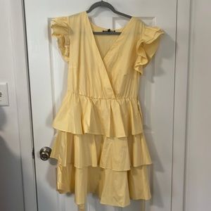 Yellow Eloquii Faux Wrap Dress